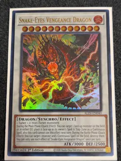 Yugioh Snake-Eyes Vengeance Dragon ALIN-EN040 1st Edition Ultra Rare NM - Image 1