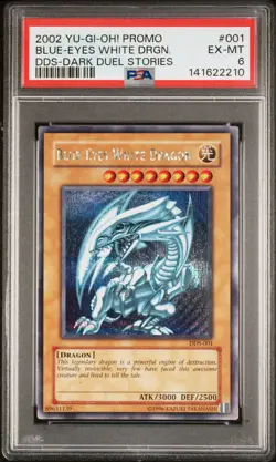 2002 YU-GI-OH! PROMO DDS-DARK DUEL STORIES #001 BLUE-EYES WHITE DRAGON PSA 6 - Image 1