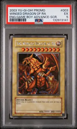 2003 YU-GI-OH! GAME BOY ADVANCE-SECRET RARE THE WINGED DRAGON OF RA PSA 5 - Image 1