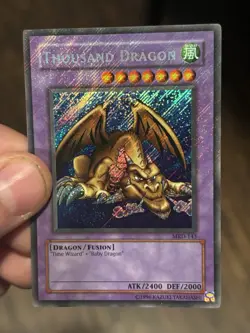 Yugioh Thousand Dragon MRD-143 Secret Rare Unlimited HEAVY HOLO BLEED ERROR - Image 2