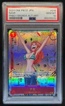 2024 One Piece Japanese Nami Manga Alternate Art #PRB01-016 PSA 10 - Image 1