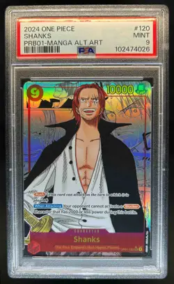 2024 One Piece Shanks Manga Alt Art #PRB01-120 PSA 9 MINT - Image 1