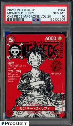 Monkey D Luffy One Piece Mag Vol. 20 Promo #ST21-014 Japan PSA 10 GEM MT - Image 1