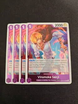 4x OP10-063 Vinsmoke Sanji R Playset - One Piece TCG - Royal Blood English - Image 1
