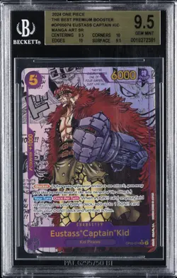 2024 ONE PIECE BEST PREM BOOSTER MANGA ALTERNATE ART EUSTASS CAPTAIN KID BGS 9.5 - Image 1