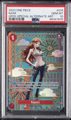 2023 ONE PIECE OP05-AWAKENING OF THE NEW ERA SPECIAL ALTERNATE ART NAMI PSA 10 - Image 1