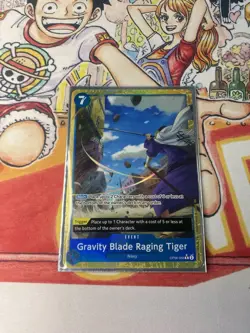 One Piece English PRB02 Alt Art Gravity Blade Raging Tiger OP06-058 R - Image 1