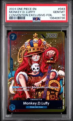 2024 ONE PIECE PROMOS CONVENTION EXCLUSIVE-FOIL #043 MONKEY D. LUFFY PSA 10 - Image 1