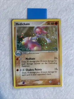 2004 Pokemon MEDICHAM Ex Hidden Legends REVERSE HOLO Foil Rare Set Card 10/101 - Image 1