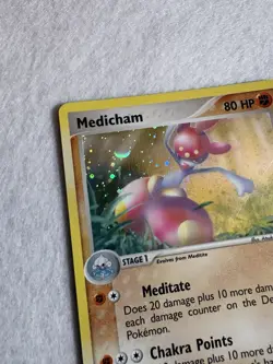 2004 Pokemon MEDICHAM Ex Hidden Legends REVERSE HOLO Foil Rare Set Card 10/101 - Image 3
