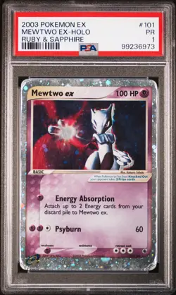 PSA 1 Mewtwo Ex Holo Ex Ruby & Sapphire 101/109 Pokemon Card - Image 2