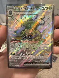 Pokemon TCG Full Art Shiny Forretress EX Paldean Fates Card 212/091 NM Condition - Image 1