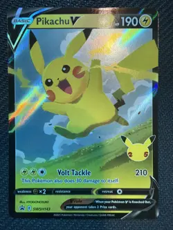 Pikachu V SWSH143 NM Promo Rare Pokemon Card - Image 1