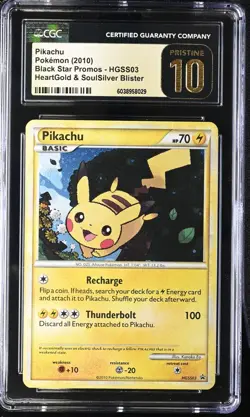 Pikachu HGSS03 Holo Black Star Promo CGC PRISTINE 10 SWIRL Pokemon Card 2010 - Image 4