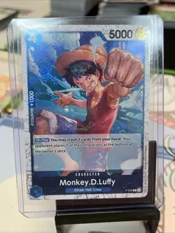 One Piece Card Game Monkey D.Luffy P-055 English PRB01 Textured Pirate Foil - Image 1