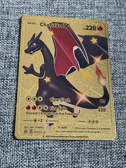 Pokemon TCG Champion's Path Charizard v 079/073 Shining Gold Card Fan Art - Image 1