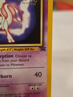 POKEMON MEWTWO THE FIRST MOVIE GOLD STAMP PROMO CARD 3 NM UNPLAYED - Image 3