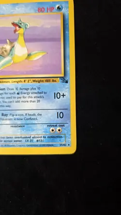 Pokemon TCG Lapras 1st Edition Fossil Set 25/62 Regular 1999 WOTC Card - Image 3