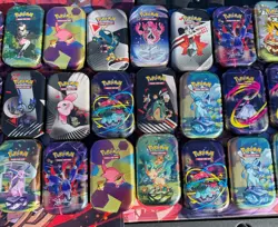 Lot Of 33 Pokemon Prismatic Evolution 151, me, Opened Mini Tins Empty No cards - Image 3
