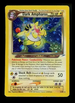 #2 Dark Ampharos 1/105 Neo Destiny 2000 Holo Rare WOTC Pokemon Card TCG - Image 1