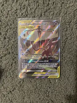 Pokemon TCG Espeon & Deoxys GX SM240 Black Star Promo Full Art Holo Card - Image 1