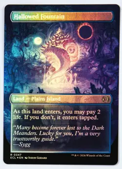 Lorwyn Eclipsed Hallowed Fountain FOIL BORDERLESS Rare 347 Magic the Gathering - Image 2