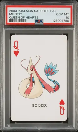 2003 POKEMON SAPPHIRE VERSION PLAYING CARDS QUEEN OF HEARTS MILOTIC PSA 10 - Image 1