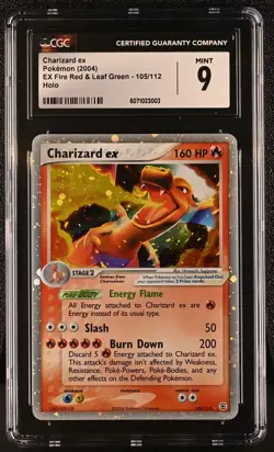 CGC 9 Charizard ex 105/112 EX Fire Red Leaf Green 2004 Holo Pokemon Card TCG - Image 1