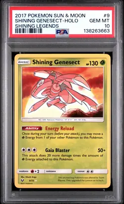 PSA 10 Shining Genesect Holo #9/73 Pokemon Shining Legends - Image 1
