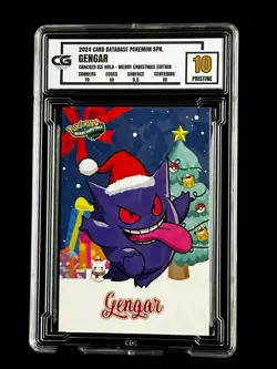 2024 Pokemon CG 10 Pristine GENGAR Christmas Data TCG XMAS Holiday CGC PSA 3 - Image 1