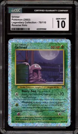 Pokemon Grimer Legendary Coll. Reverse Holo #78 CGC 10 Gem Mint - Image 1
