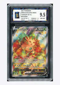 Pokemon CCGA 9.5 Leafeon V FA 2021 167/203 Evolving Skies English - Image 1