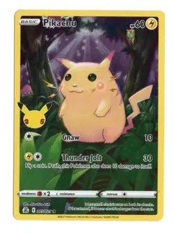 Pikachu 005/025 Pokemon Celebrations 25th Anniversary Holo Rare Full Art TCG - Image 1