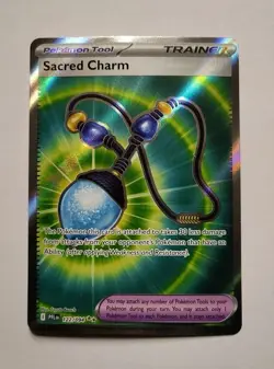 Sacred Charm 122/094 NM - Full Art Holo - 2025 TCG Pokemon Phantasmal Flames - Image 1