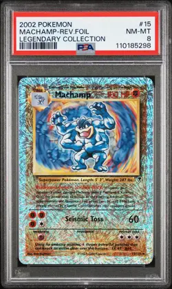 Pokemon Machamp Legendary Collection Reverse Holo Rare #15 PSA 8 - Image 1