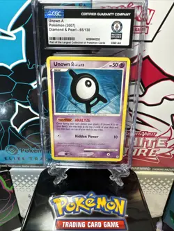CGC 1 Of 1 World Record - Unown A 65/130 - Pokemon: Diamond & Pearl 2007 - Image 1