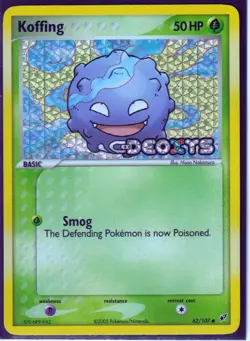 VINTAGE POKEMON 2005 KOFFING 62/107 Ex DEOXYS - REVERSE HOLO -STAMPED - NM/LP - Image 1