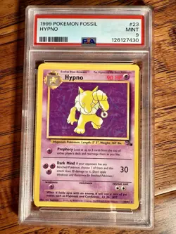 1999 Pokemon Fossil HYPNO #23/62 PSA 9 - MINT - Image 1