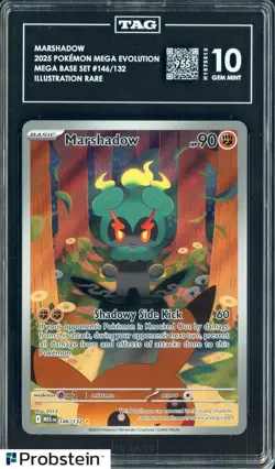 2025 Pokemon Mega Evolution #146/132 Marshadow IR TAG Score 955 GEM MINT 10 - Image 1