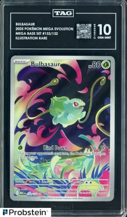 2025 Pokemon Mega Evolution Base Set #133/132 Bulbsaur TAG 10 GEM MINT - Image 1