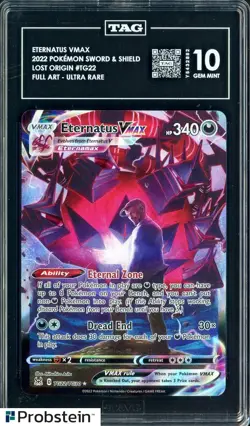2022 Pokemon SWSH Lost Origin #TG22 Eternatus Vmax Full Art Ultra Rare TAG 10 - Image 1