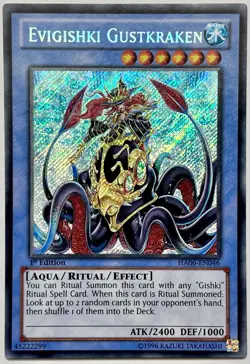 HA07-EN046 Evigishki Gustkraken - Secret Rare 1st Edition Lightly Played YuGiOh - Image 1