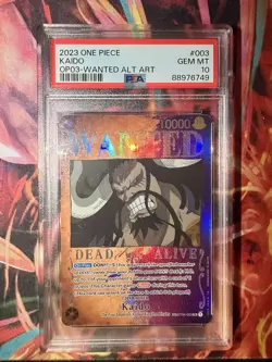 2023 One Piece Pillars of Strength OP03 Kaido Wanted Alternate Art #003 PSA 10 - Image 1