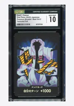 One Piece CGC 10 GEM MINT Don!! Caesar Foil 2025 PRB02 Japanese - Image 1