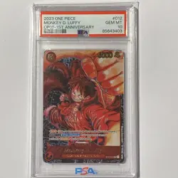 One Piece OP05 Monkey D. Luffy 1st Anniversary ST01-012 PSA 10 Gem Mint English - Image 1