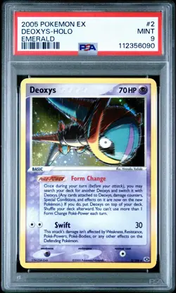 Pokemon Deoxys Holo Rare Card 2/106 EX Emerald PSA9 - Image 1