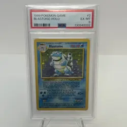 Pokemon Card Game Blastoise 2/102 Holo Rare 1999 Unlimited Base Set PSA 6 EX-MT - Image 1