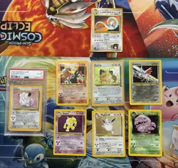 Vintage Pokemon Card Lot WOTC Holo PSA Fire Dragonair Meowth Entei - Image 1