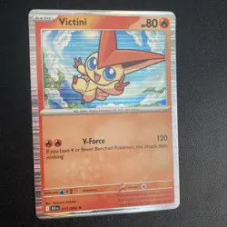 Pokemon TCG Victini Holo Black Bolt 012/086 SV Rare Card (NM Condition) - Image 1