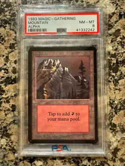 MTG Mountain Alpha NM PSA 8 - Image 1
